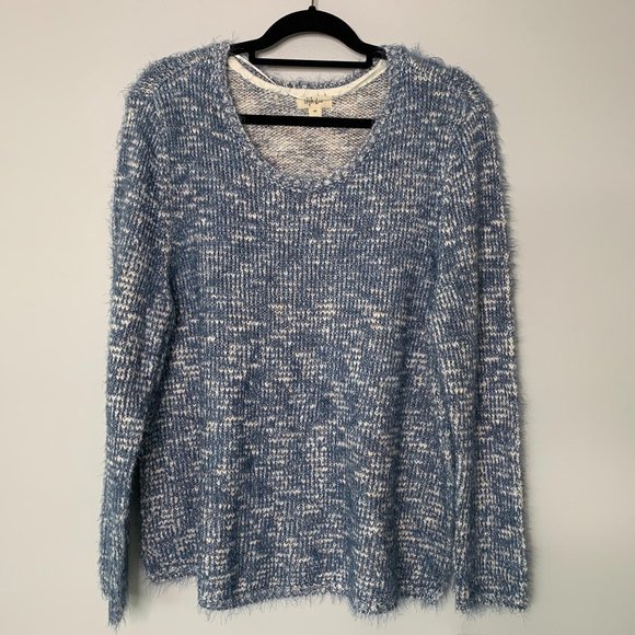 Style & Co. Sweaters - Style & Co NWT Womens Plus Size Blue Marled Eyelash Texture Pullover Sweater XXL
